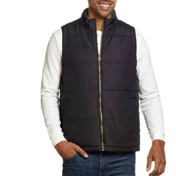 WEATHERPROOF VINTAGE Men's Flannel Lined Puffer hooded Vest men size M NEW - Picture 1 of 8